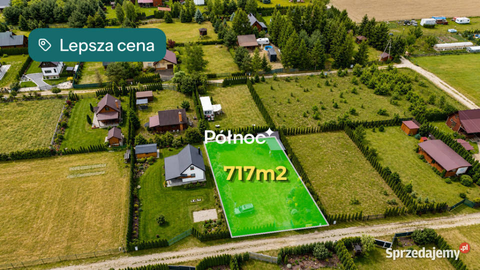 Działka rekreacyjna 717m2 Jezioro Zagłębocze polna Nowy Orzechów