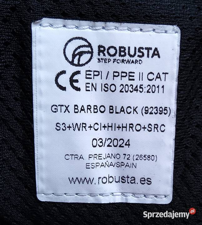 Buty ochronne skóra Goretex Rozmiar 43 Robusta skóra Warszawa