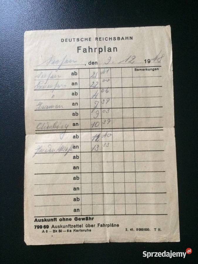 245 Niemiecki Podręczny Rozkład Jazdy Szczecin