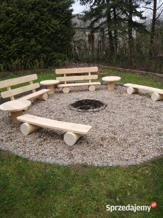 Ławki do ogniska biesiadne drewno