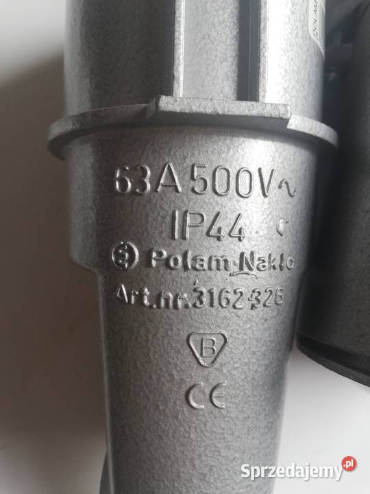 Wtyk metalowy 63A 500V płaskie styki Tarel Dąbrowa Górnicza