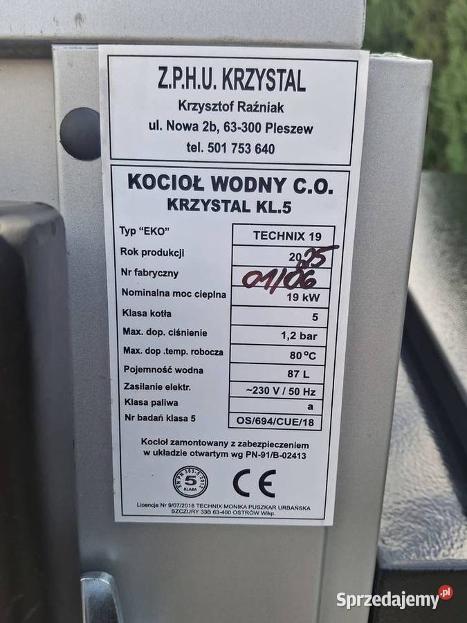 Kocioł na eko groszek 19kW Technix Krzystal podkarpackie Kulaszne