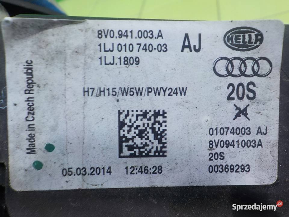 AUDI A3 8V III 14 TFSI 14r HB 5D lampa lewa osobowe Suków