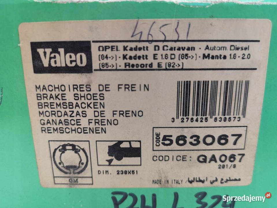 SZCZĘKI HAMULCOWE TYŁ KADETT D E COMBO VALEO lubelskie sprzedam