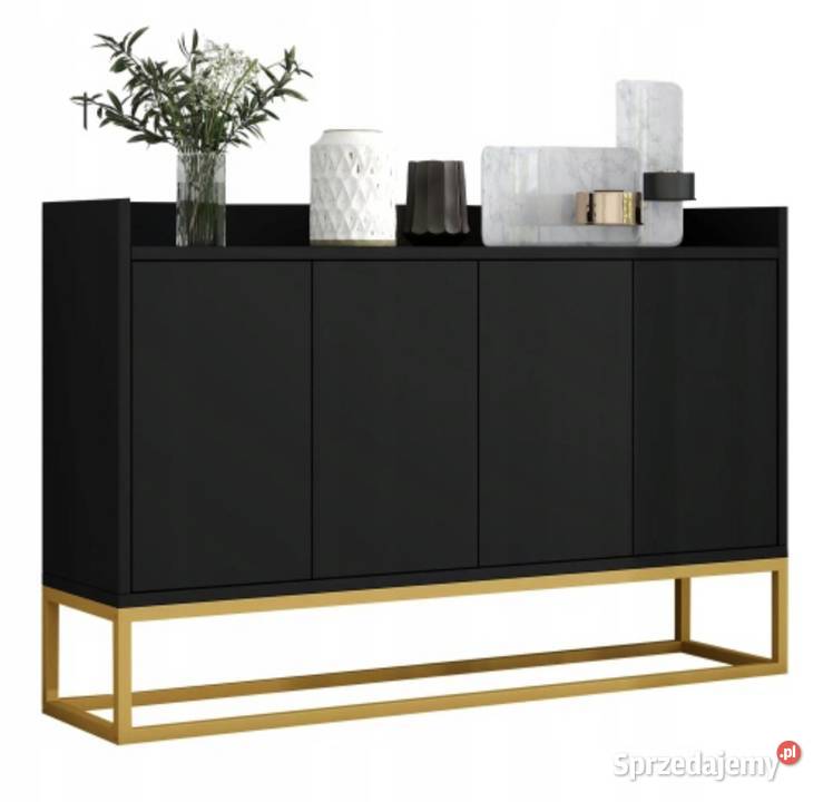 Komoda czarno złota 120 nowoczesna Komody Gorzów Wielkopolski