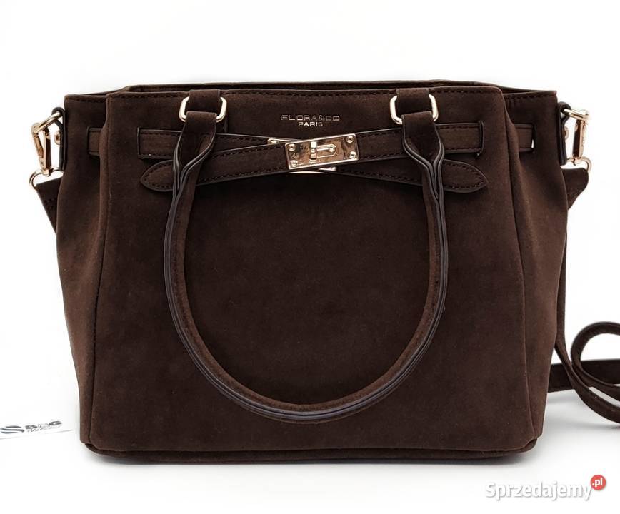 Torebka FLORA CO PARIS Zamsz Eko A5 Pojemna do