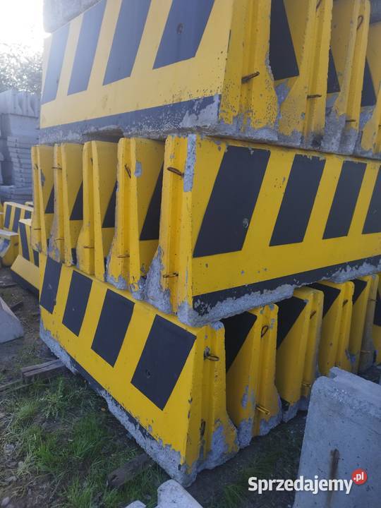 Bariery betonowe używane malowane jednostronne