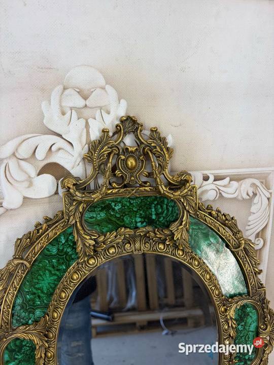 Lustro Porcelana Brąz Sygnowane Porcelanowa Rama Kraków