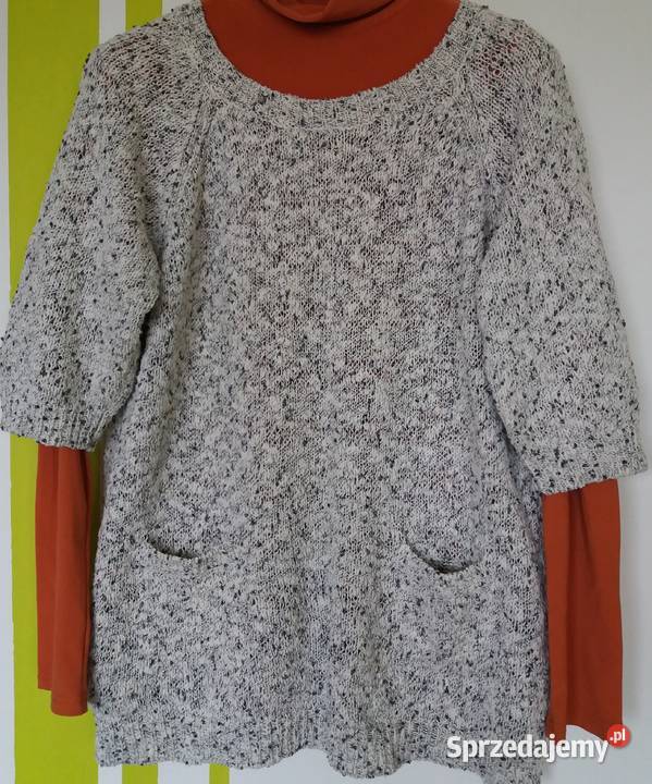XL48 Tunika zastępująca sweter materiał boucla