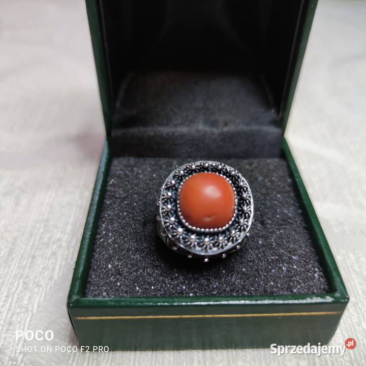 Stara RosjaSrebrny pierścionek z koralem srebrne Pierścionki Wrocław sprzedam