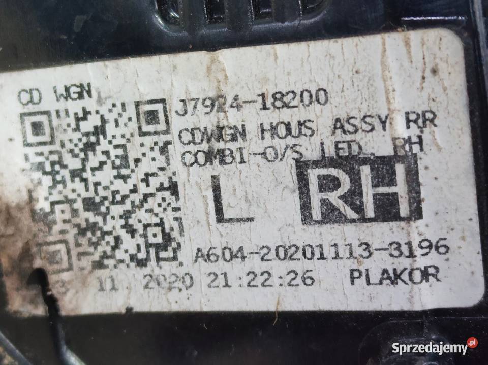 Lampa Prawy Tył Kia Ceed III Kombi 1825 osobowe Lampy tylne