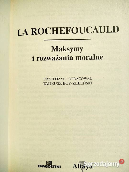 Maksymy rozważania moralne książki antykwariaty Warszawa