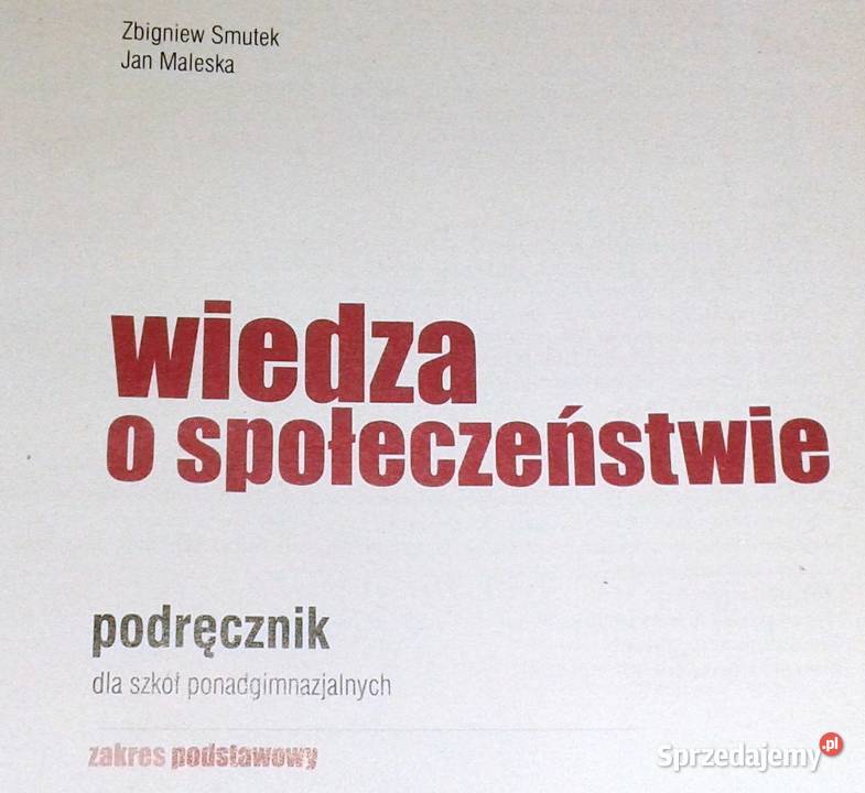 Wiedza o Społeczeństwie Z Smutek J Maleska Rok wydania 2018 Chełm