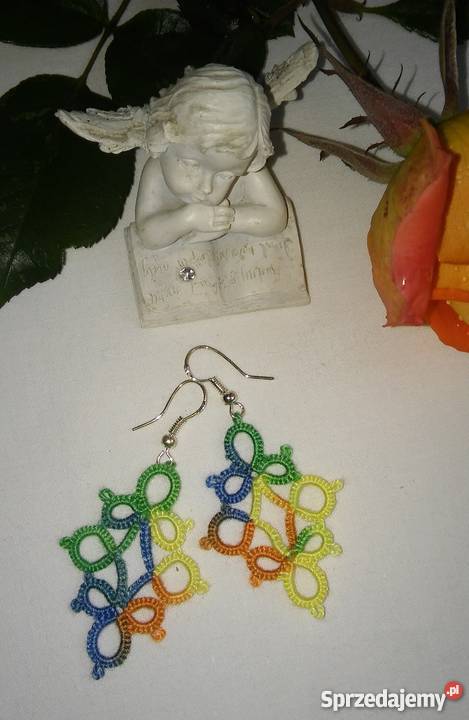 Kolczyki Frywolitkowe Wiśniowa