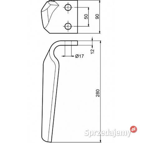 Nóż do brony aktywnej L 280mm Maschio Sieradz