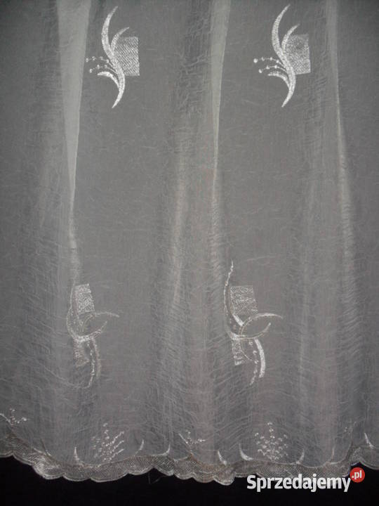 firanka krótka 130gotowa woal krem haft Wrocław sprzedam