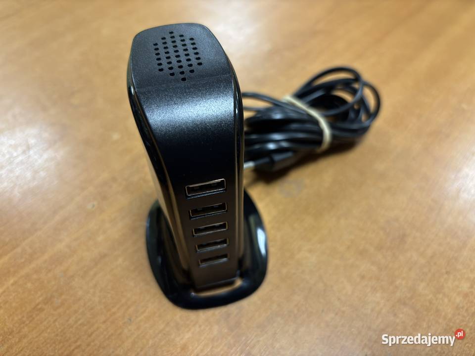 Stacja ładująca USB HYKKER czarna 30 W 5 wyjść Elbląg sprzedam