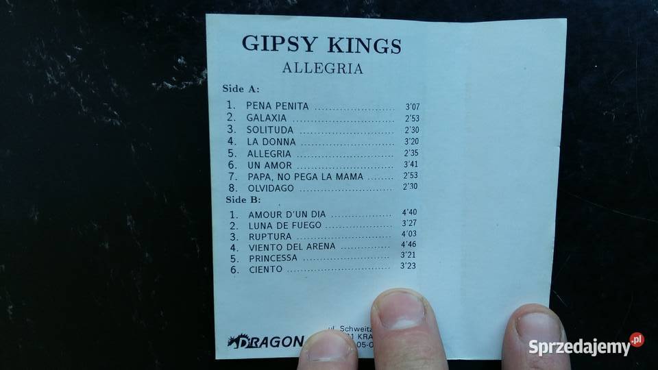 Kaseta magnetofonowa Gipsy Kings Allegria wyd 1 płyta