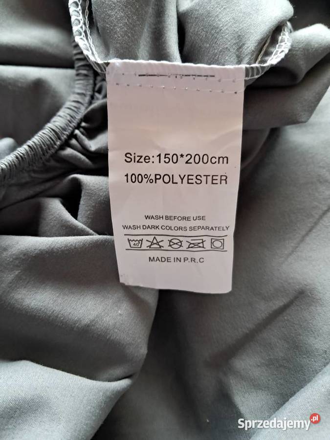 Nowe szare prześcieradło z gumką 150 x 200 brak Sandomierz