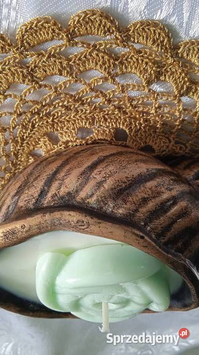DUŻA ŚWIECA SOJOWA W ZŁOCONEJ MUSZLI wielkopolskie sprzedam