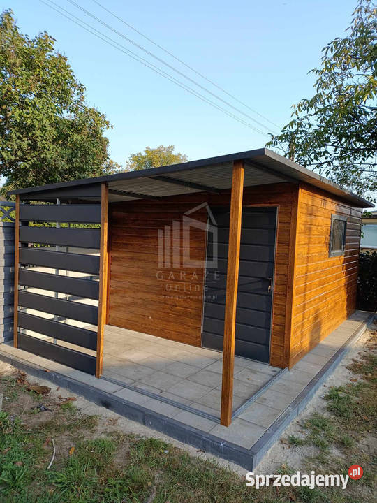 Schowek domek ogrodowy 35x3m wiata 2m drzwi okno Przasnysz