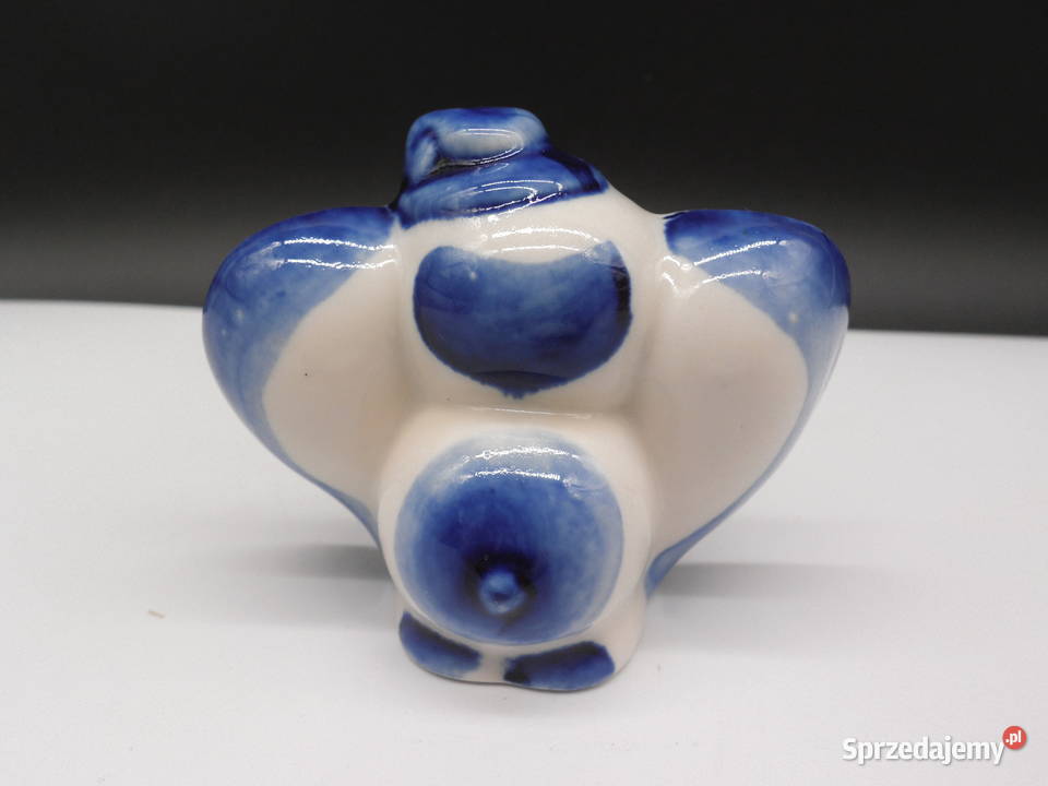Unikatowa Porcelanowa Figurka Słonika Gżel ZSRR wielkopolskie Raszków