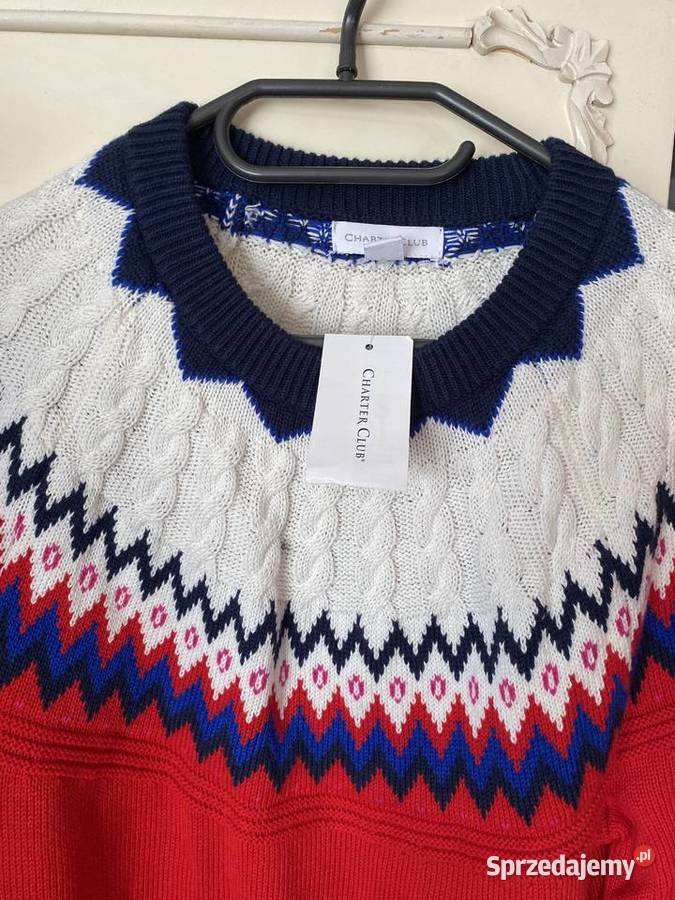 Sweter świąteczny wzór Chapter Club warkoczowy Kraków
