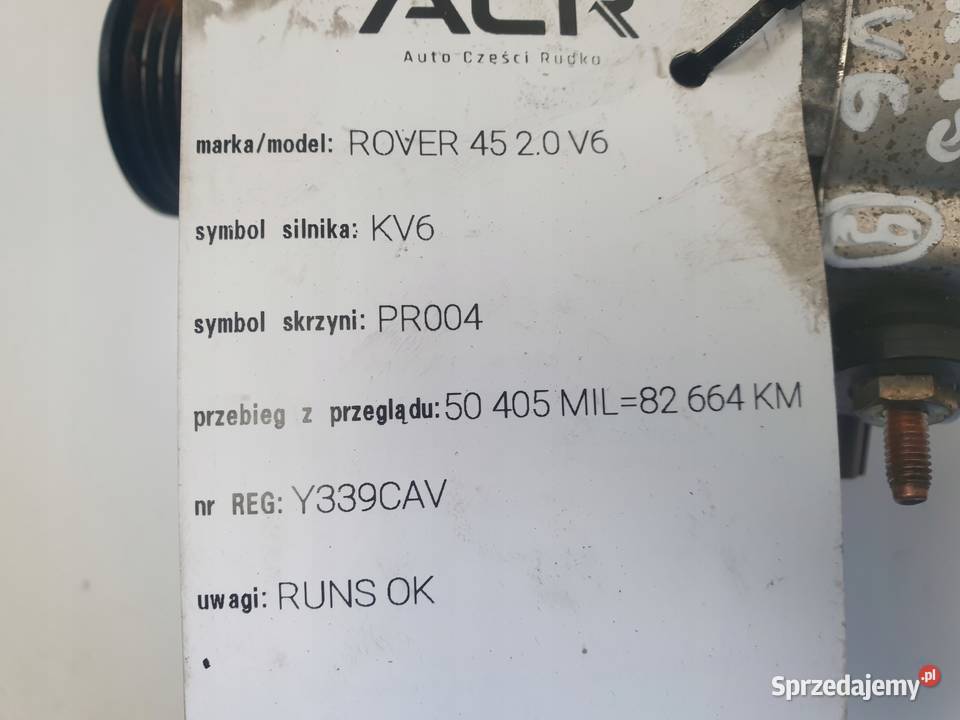 ALTERNATOR Rover 45 20 V6 YLE102330 oryginał osobowe lubelskie Chełm