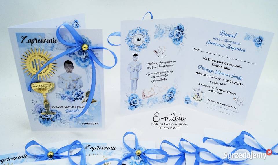 Zaproszenia 3D I Komunia Św spersonalizowane i z sprzedam