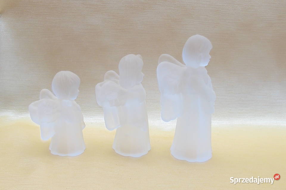 Świeczniki kryształowe komplet 3 Figurki Tarnów