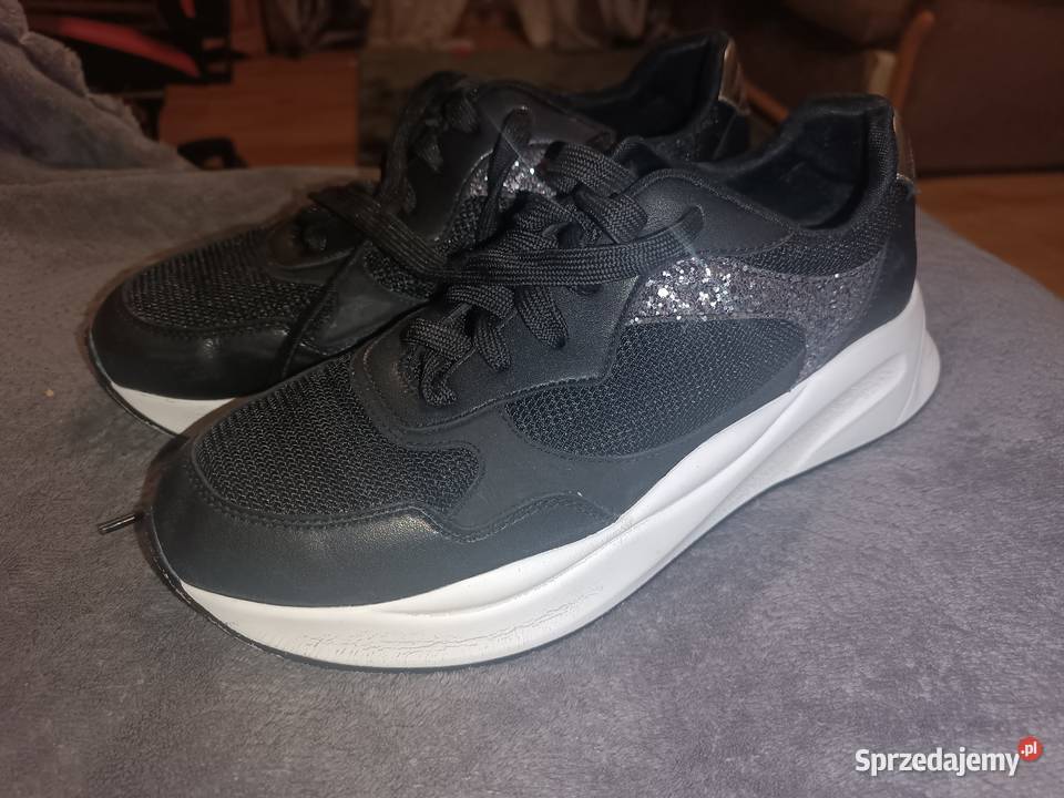 Sneakersy Liu Jo czarne z brokatowym logo Katowice