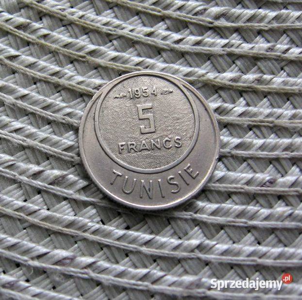 Tunezja Francuska 5 Frank 1954r Kalisz
