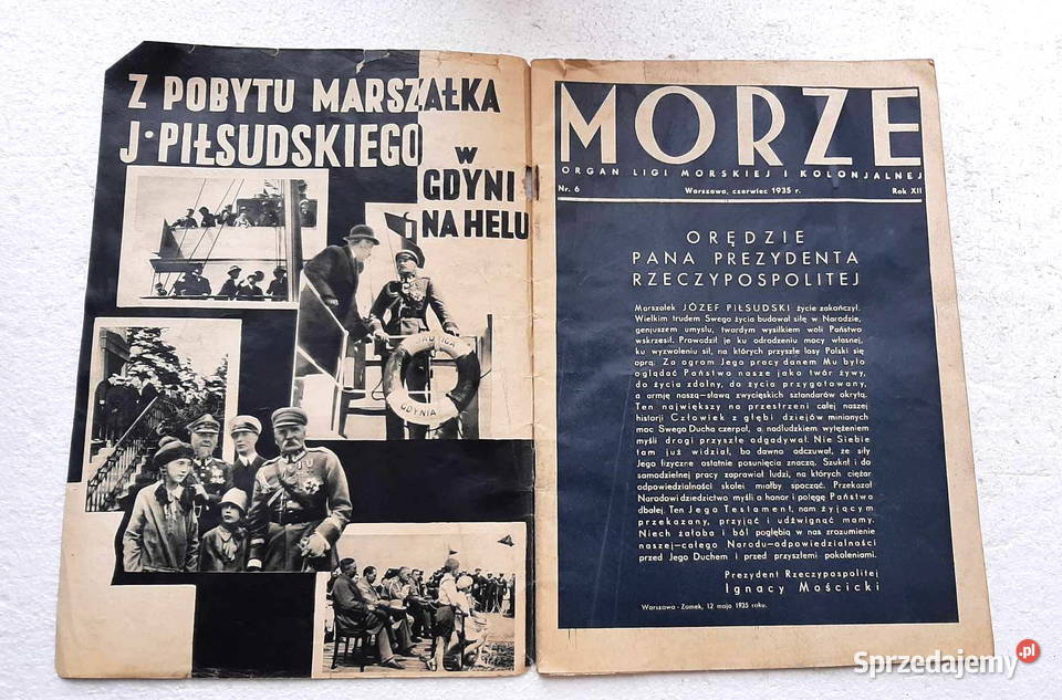 Morze Czerwiec 1935r Pismo Ligi Morskiej i Łódź