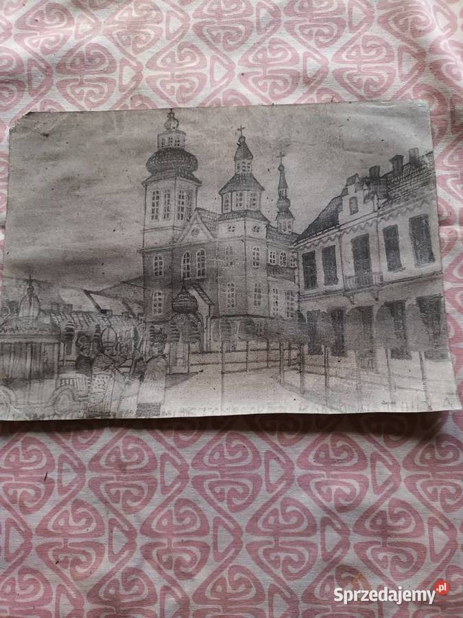 Sprzedam stary obraz akwarela pomorskie Malbork