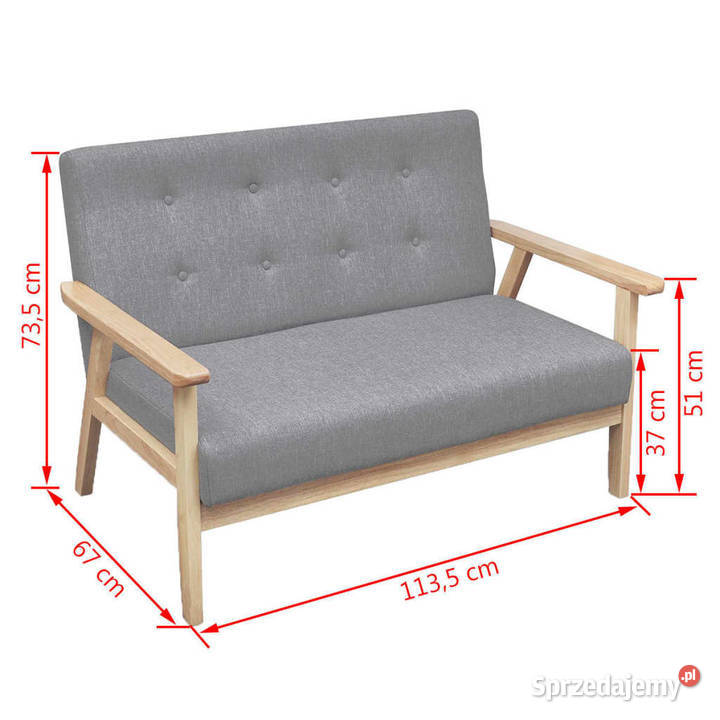 Zestaw sof 2 tkanina jasnoszara WM275178 Warszawa