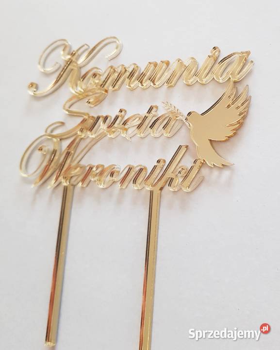 Topper komunia złoty imię dziecka Pozostałe Częstochowa