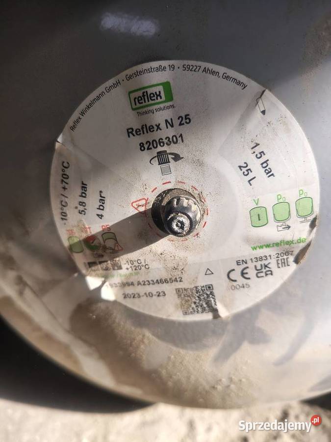 Naczynie przeponowe CO 2 25l 8L Nowa Kornica