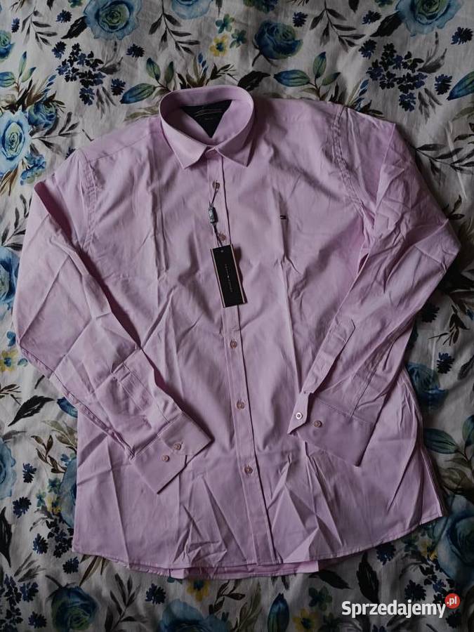 Koszula męska Tommy Hilfiger bawełniana różowa różowy Białystok