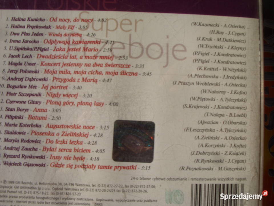 Skladanka CD POLSKIE SUPER PRZEBOJE PLATYNOWA Wołów