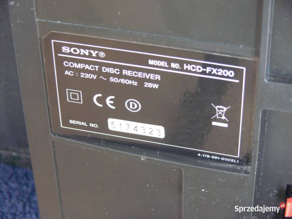 Wieża Sony HCDFX200 pil USB mp3 CD RDS AUX Jasło