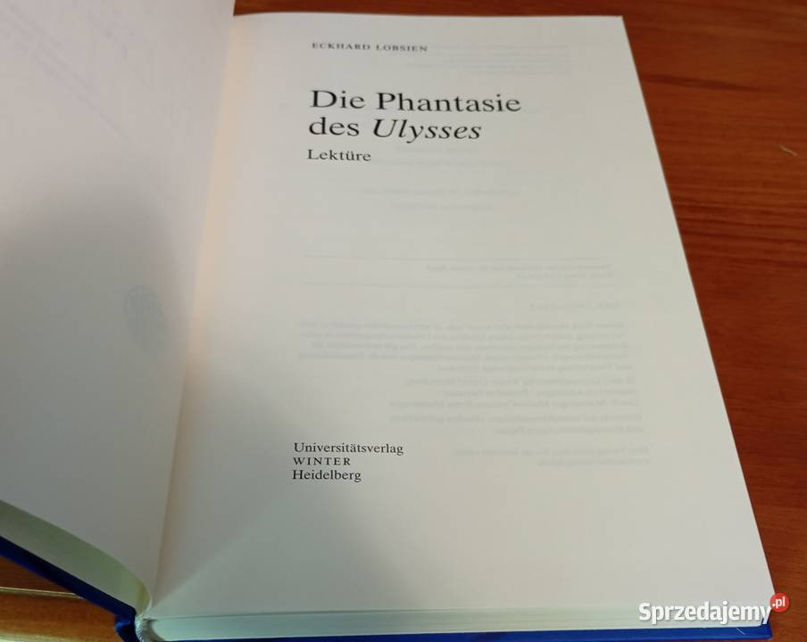 Die Phantasie des Ulysses Lektre Lobsien Eckhard literaturoznawstwo Książki i Podręczniki Gdańsk