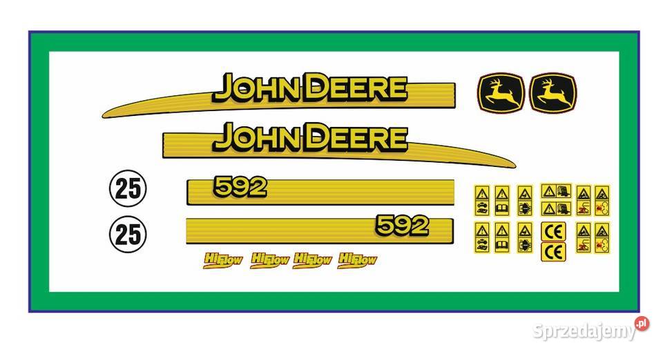Naklejki Prasa John Deere 592 Nalepki zestaw łódzkie