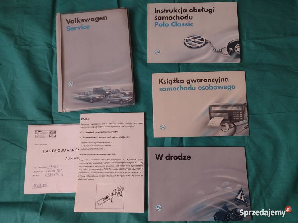 VOLKSWAGEN POLO CLASSIC Instrukcja Obsługi łódzkie sprzedam