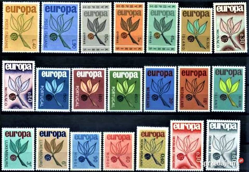 EUROPA CEPT 1965 kompletny rocznik MNH wysyłka Filatelistyka pomorskie Człuchów