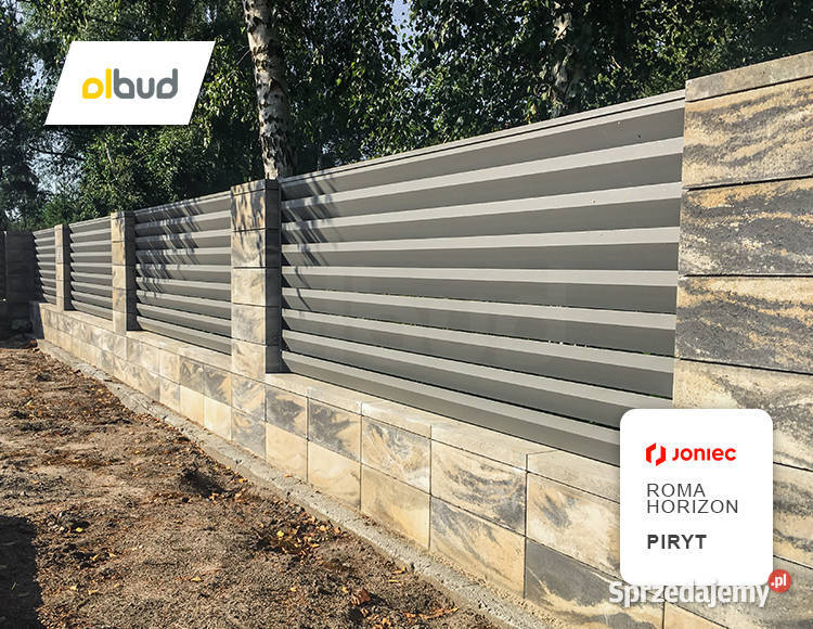 Bloczek ogrodzeniowy gładki ROMA HORIZON Piryt Rumia
