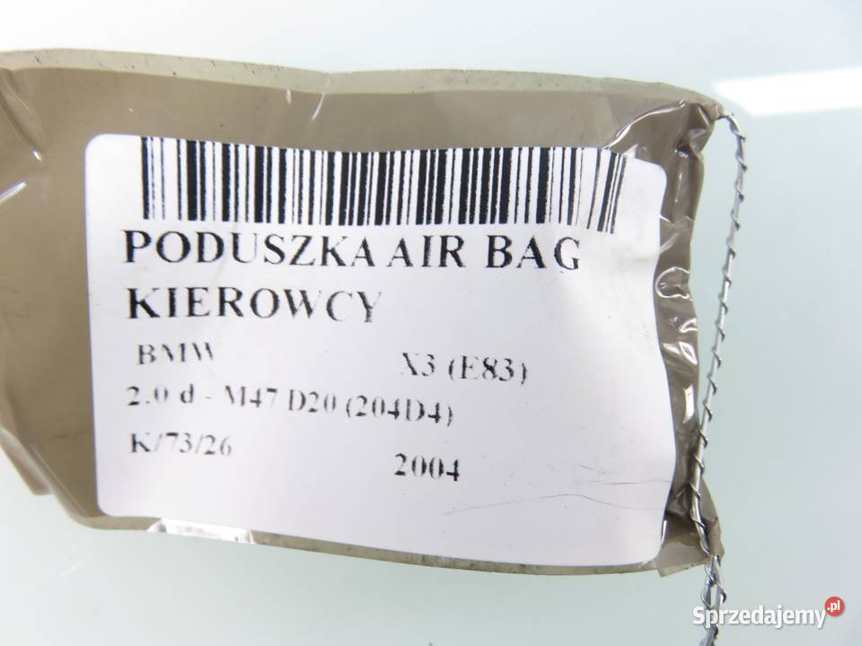 PODUSZKA KIEROWCY BMW X3 E83 333400440 Wyposażenie wnętrza sprzedam