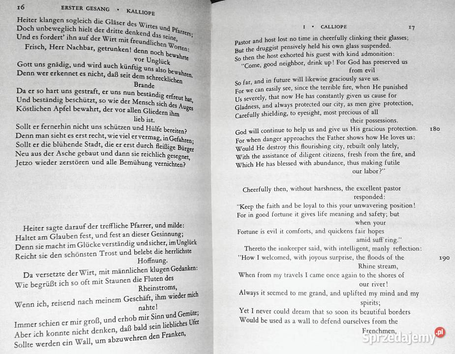 Hermann and Dorothea Johann Wolfgang von Goethe Chełm sprzedam