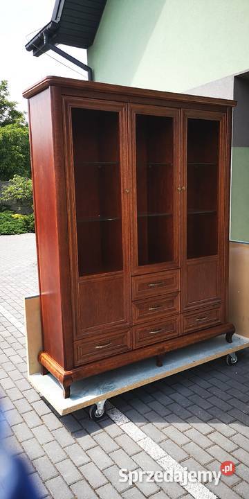 Stylowa Witryna Masywna Lity Dąb Bekas Meble Płock