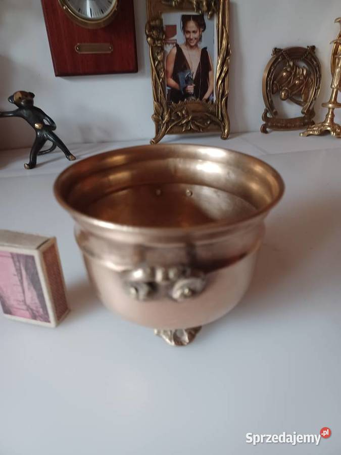 Piękna mosiężna donica Kolekcja Dekoracje i ozdoby Poznań