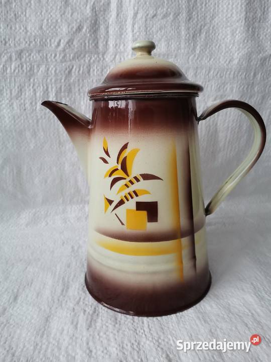 Stary duży metalowy dzbanek emalia sprzedam